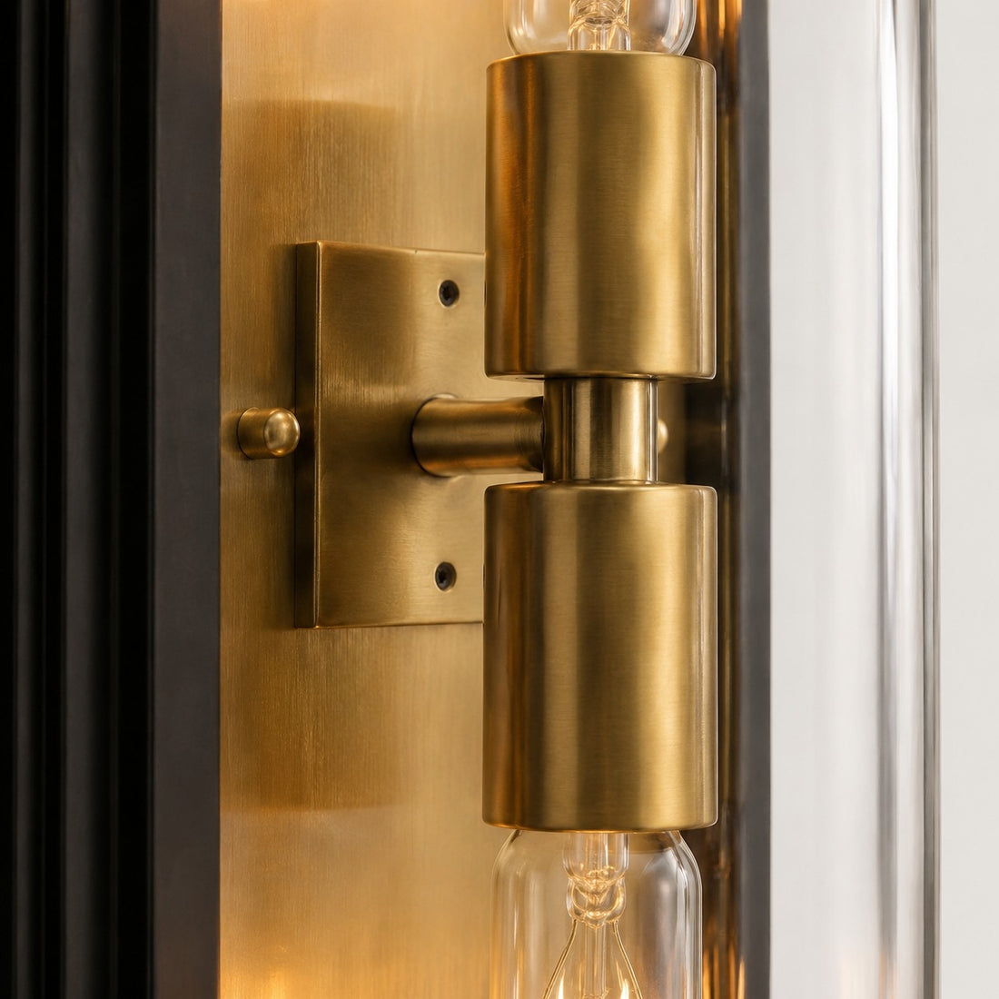 Bronze Caged Glass Modern Outdoor Wall Sconce for Porch and Entryways