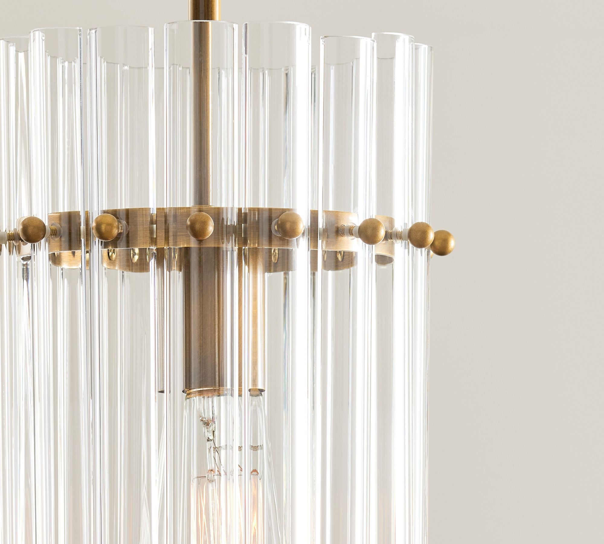 Lumora Crystal Pendant Light – Elegant Tumbled Brass & Cut Glass