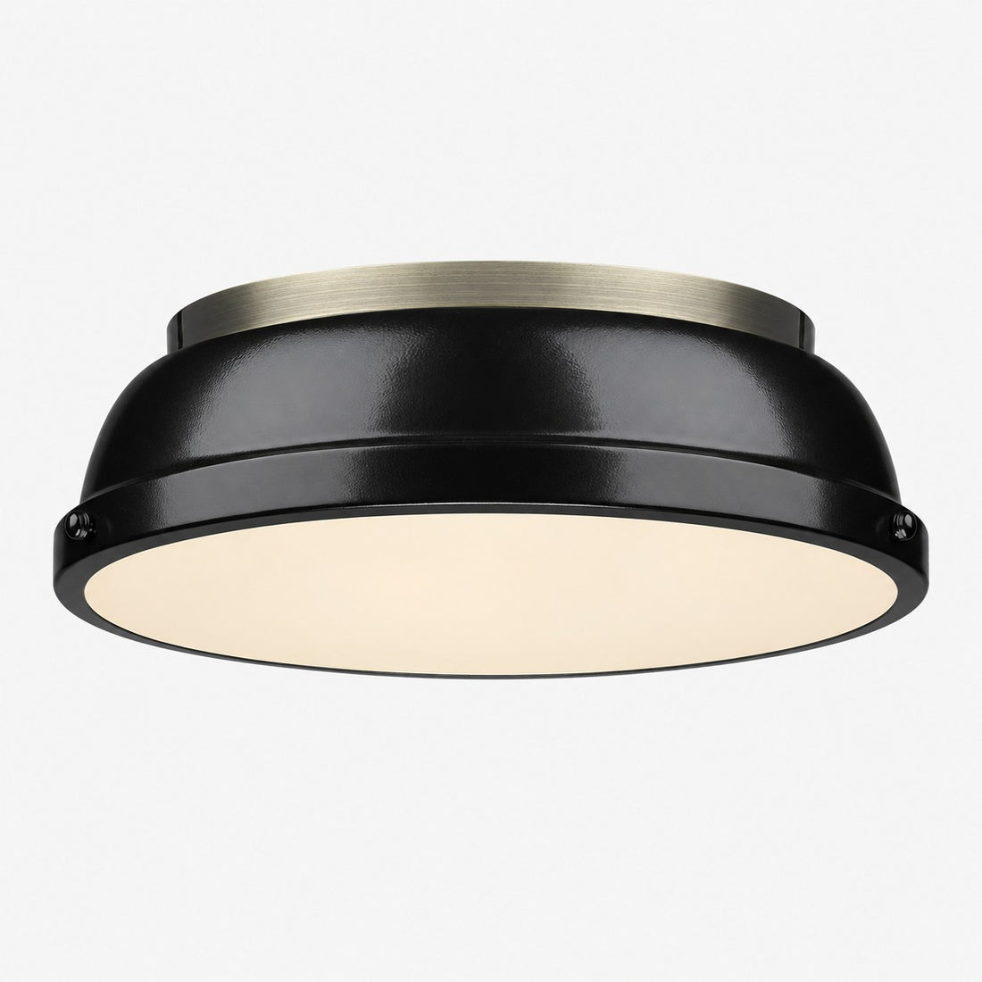 Metal Flush Mount Ceiling Fixture with Frosted Diffuser