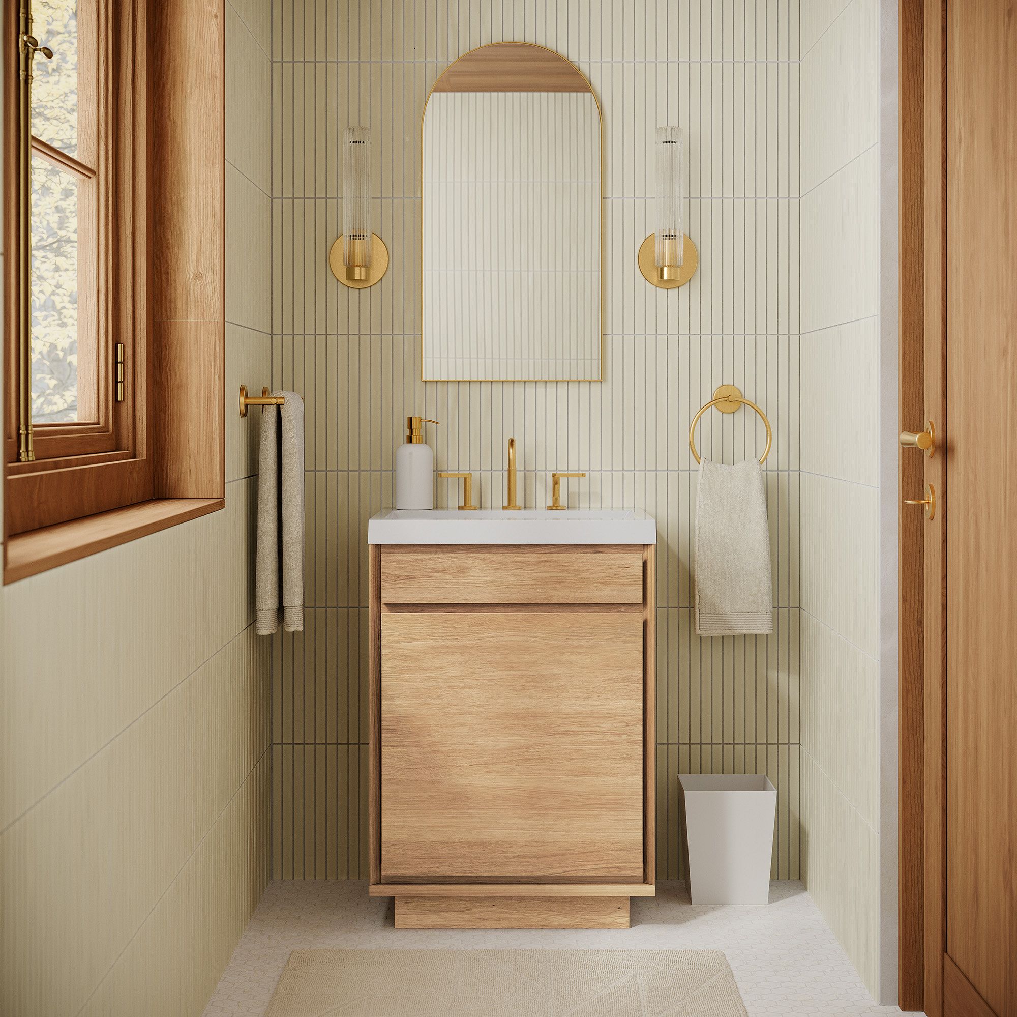 Rivora Fluted Glass Indoor Outdoor Sconce - Modern Wall Light for Home Decor