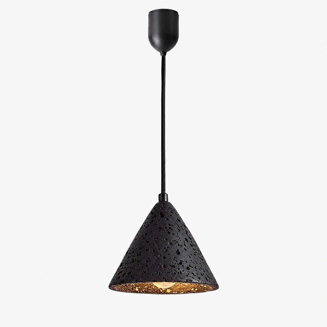 Cratera Black Travertine Stone Pendant Light
