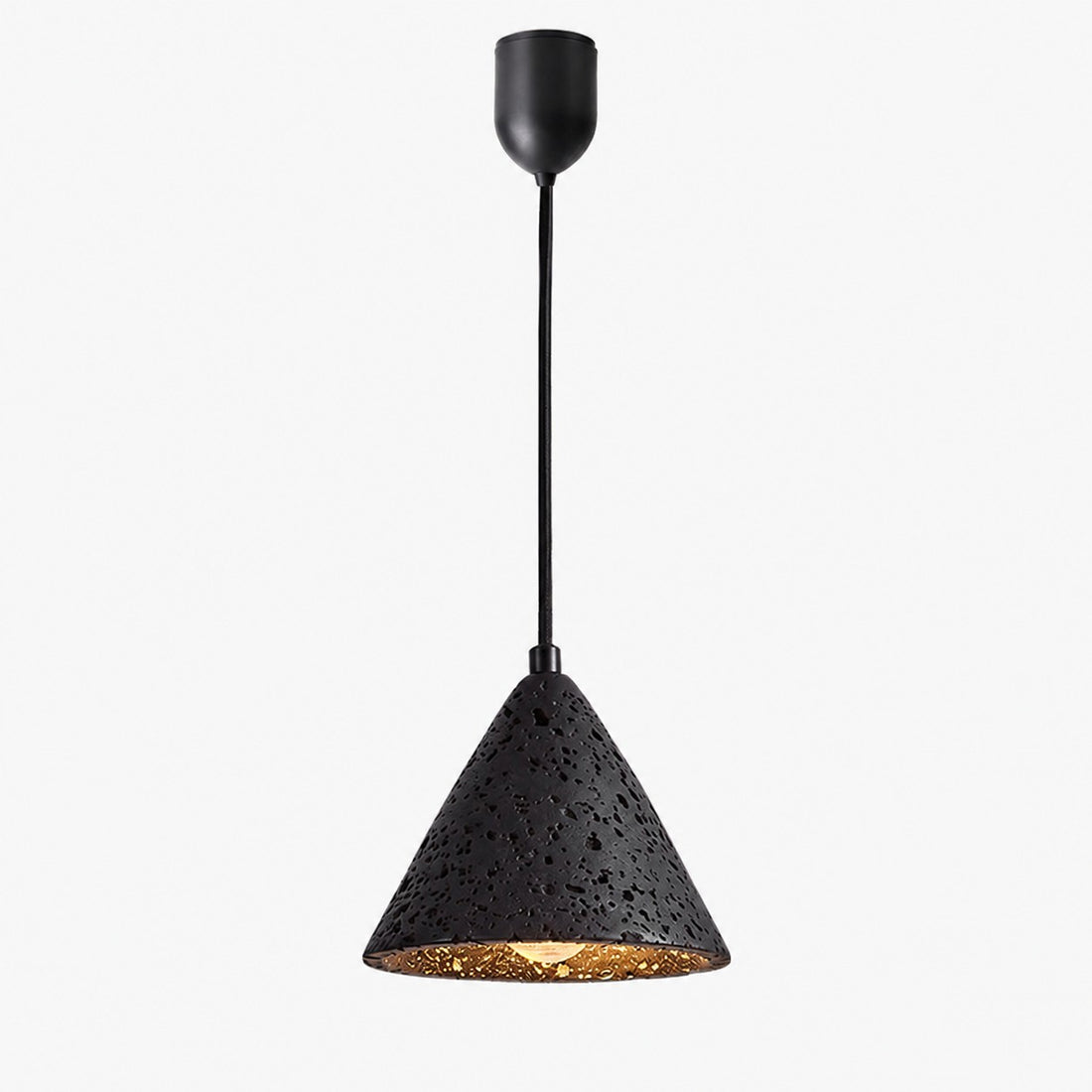 Cratera Black Travertine Stone Pendant Light
