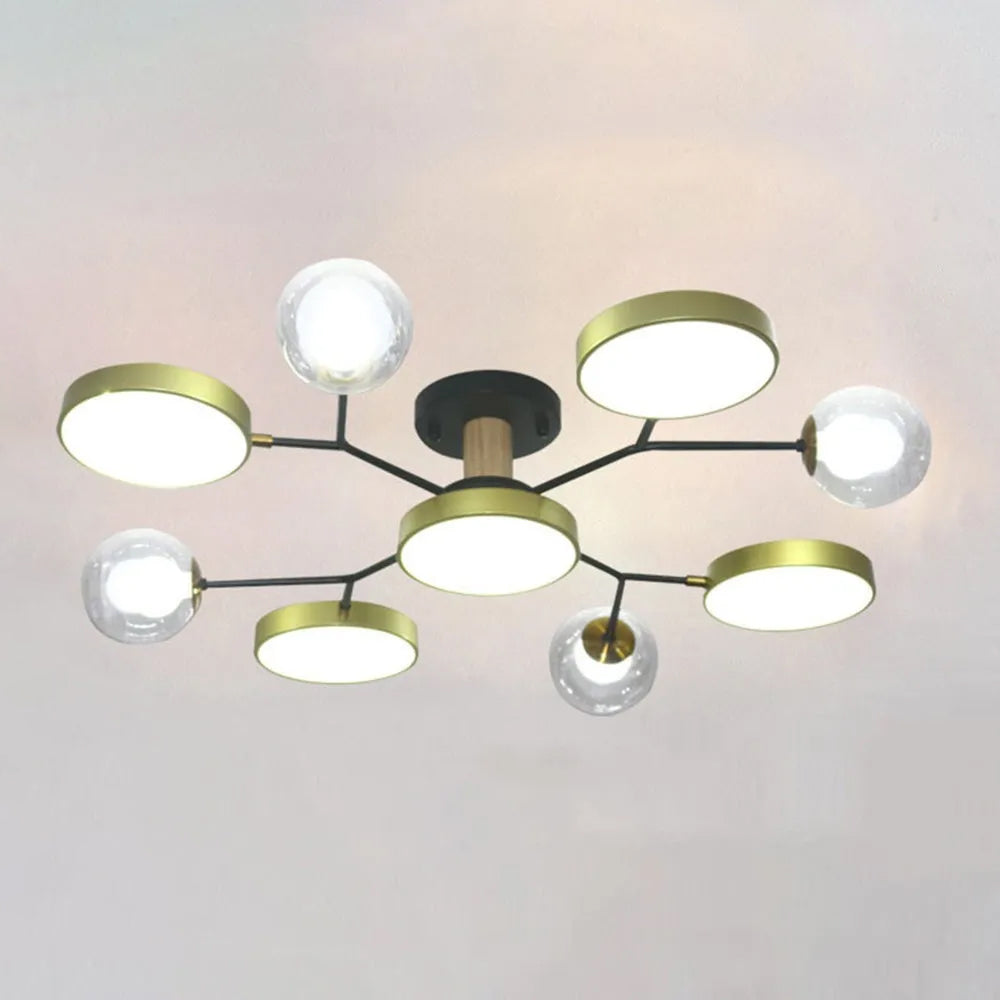Branch LED Acrylic Ceiling Lamp - Creative Disc Design for Living Room