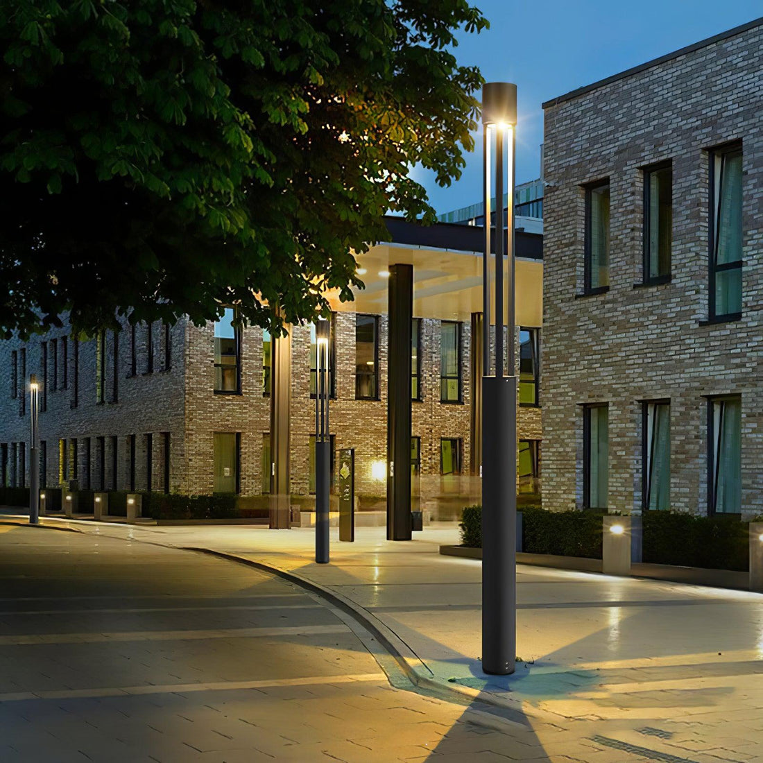 Modern Pole Outdoor Light - Geometric Post Garden Street Lamp
