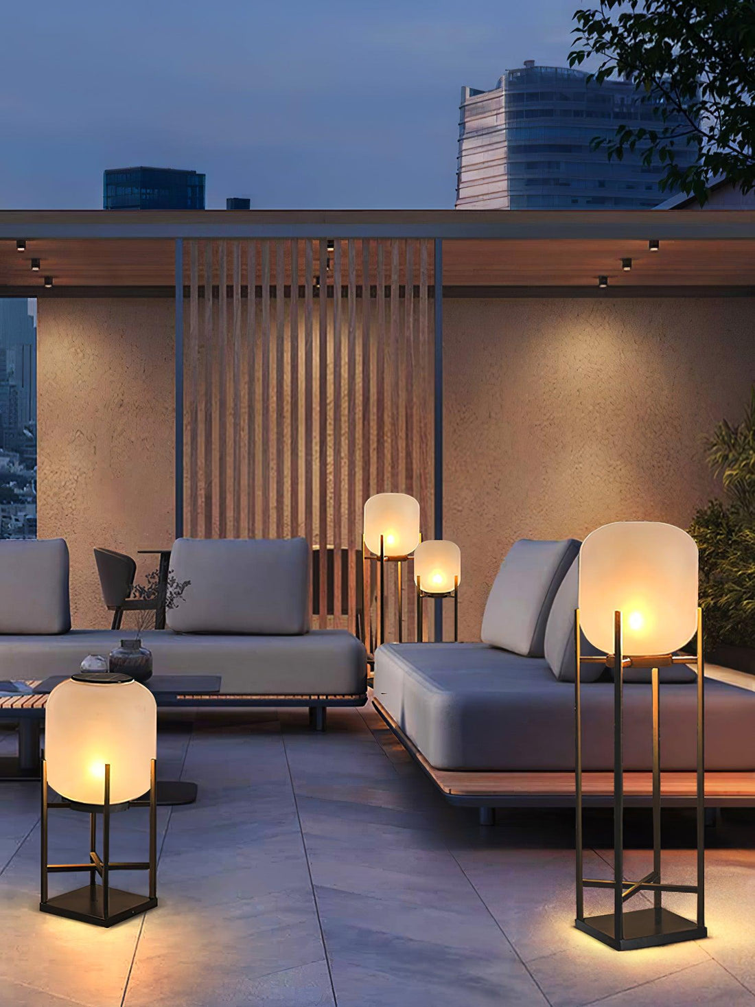 Solar Lantern Floor Lamp - Waterproof Outdoor Light for Garden & Patio
