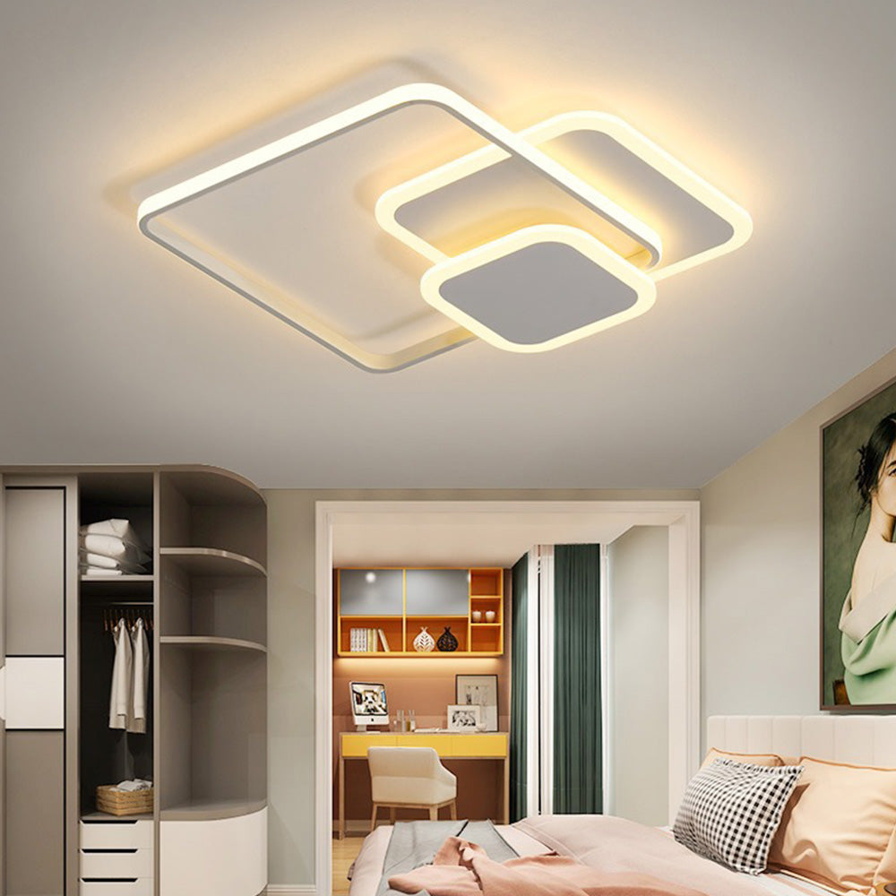 LED Flush Mount Ceiling Lamp - Elegant Acrylic Bedroom Light Fixture