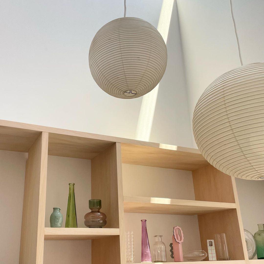 Runde Pendelleuchte aus Washi-Papier – Minimalistische Beleuchtung für das Wohnzimmer