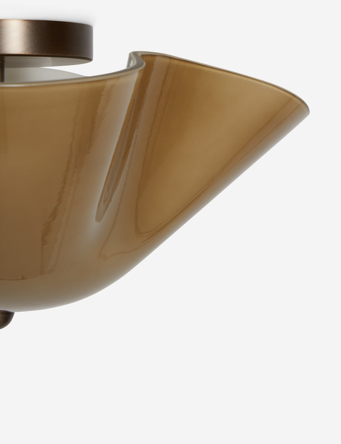 Bellina Deckenleuchte aus Glas, moderne Leuchte mit Messingakzent