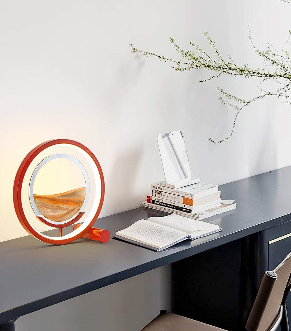 Entspannende Sand-Tischlampe – fließendes Sandlicht für Schlafzimmer und Büro