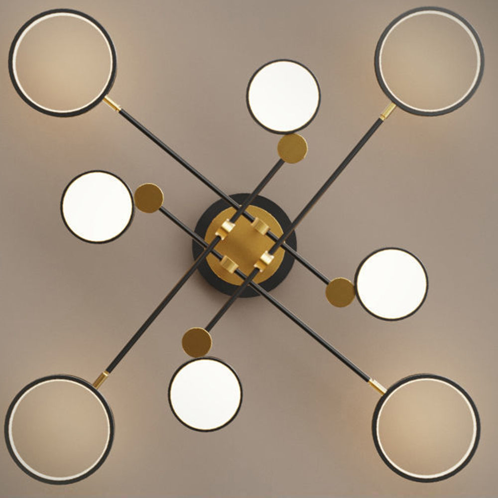Branch Ring Chandelier - Gold Black Multi Light for Modern Bedroom