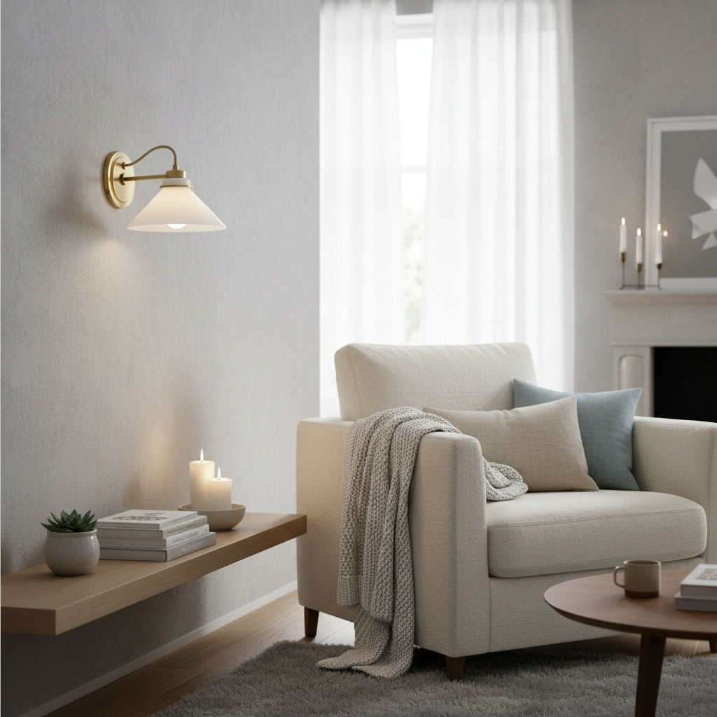 Aurenza Sconce – Farmhouse Wall Light with Metal Accents for Cozy Spaces