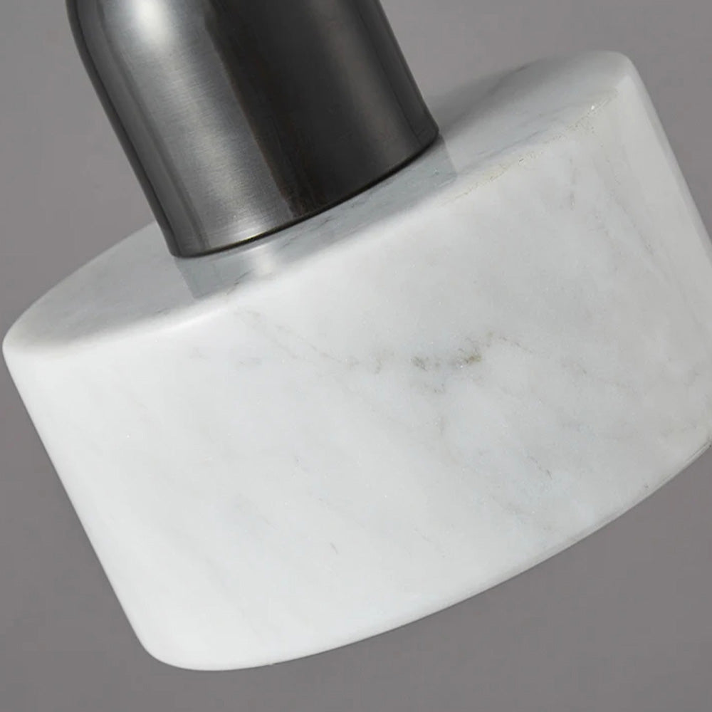 Modern Marble Pendant Lamp - Green Cylindrical Light for Dining Area