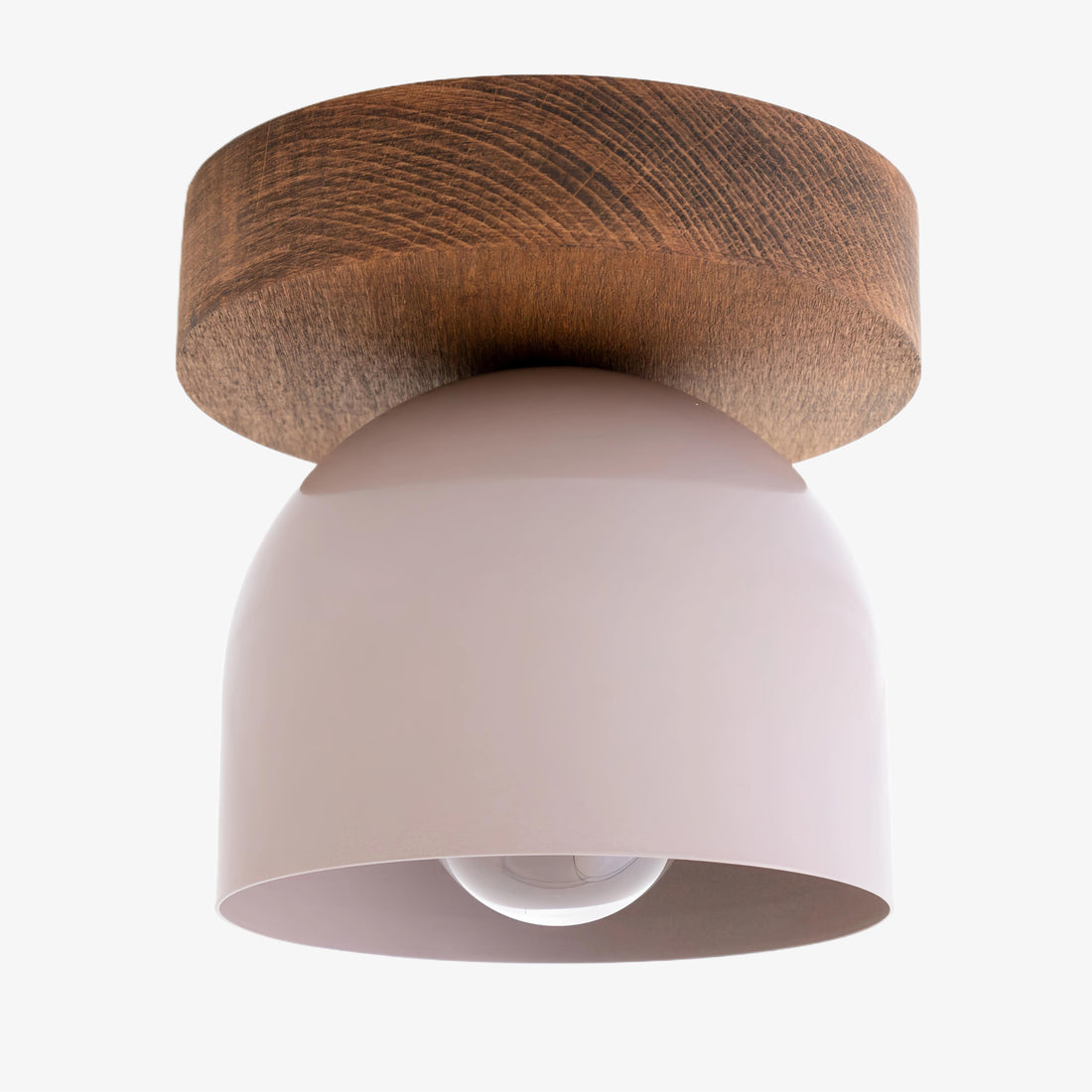 Metio Dome Moderne rustikale Deckenleuchte – Holz- und Metallfusion