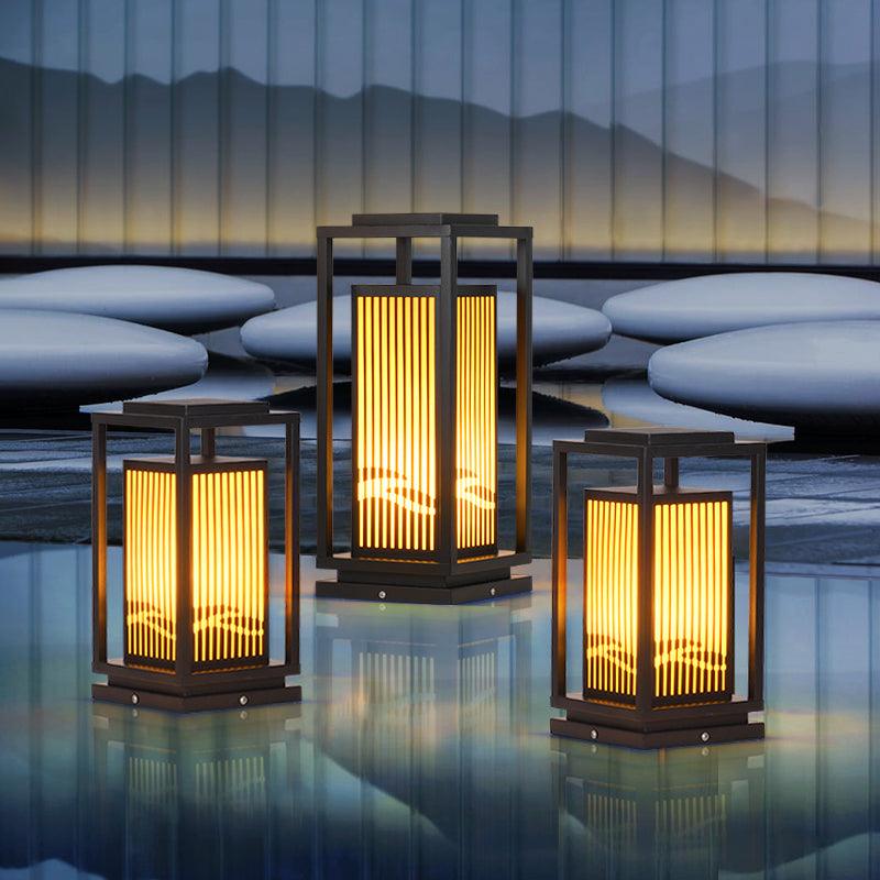 Quadratische Käfig-Gartenleuchte – Metall-Retro-Klassiker-Dekorlampe für den Außenbereich