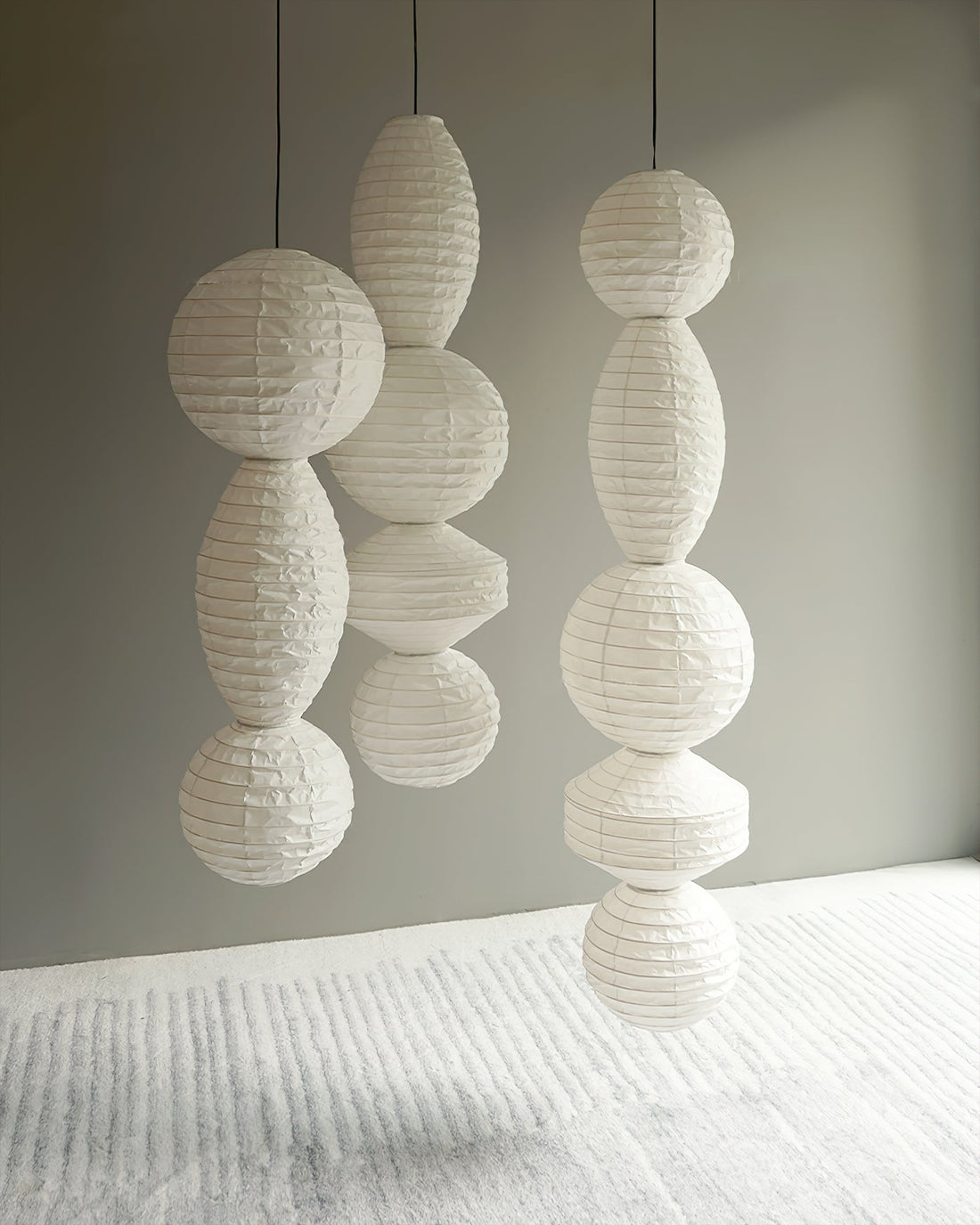 Lantern Series Pendant Lamp - Xuan Paper Layered Lamp for Living Room