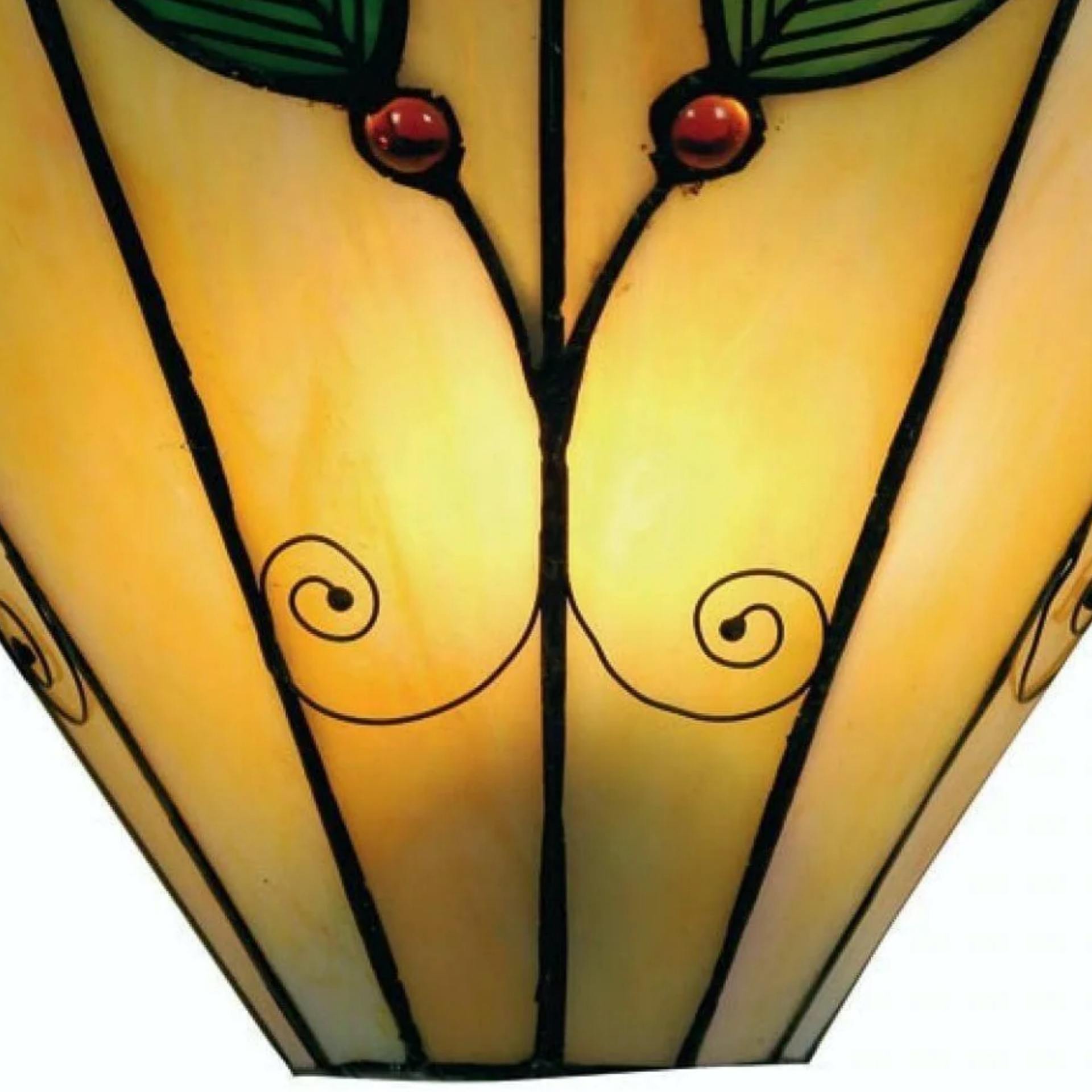 TiffStar Tiffany Wandleuchte im Jugendstil mit Blattmotiv – Vintage-inspirierte Akzentbeleuchtung für Flur und Wohnzimmer