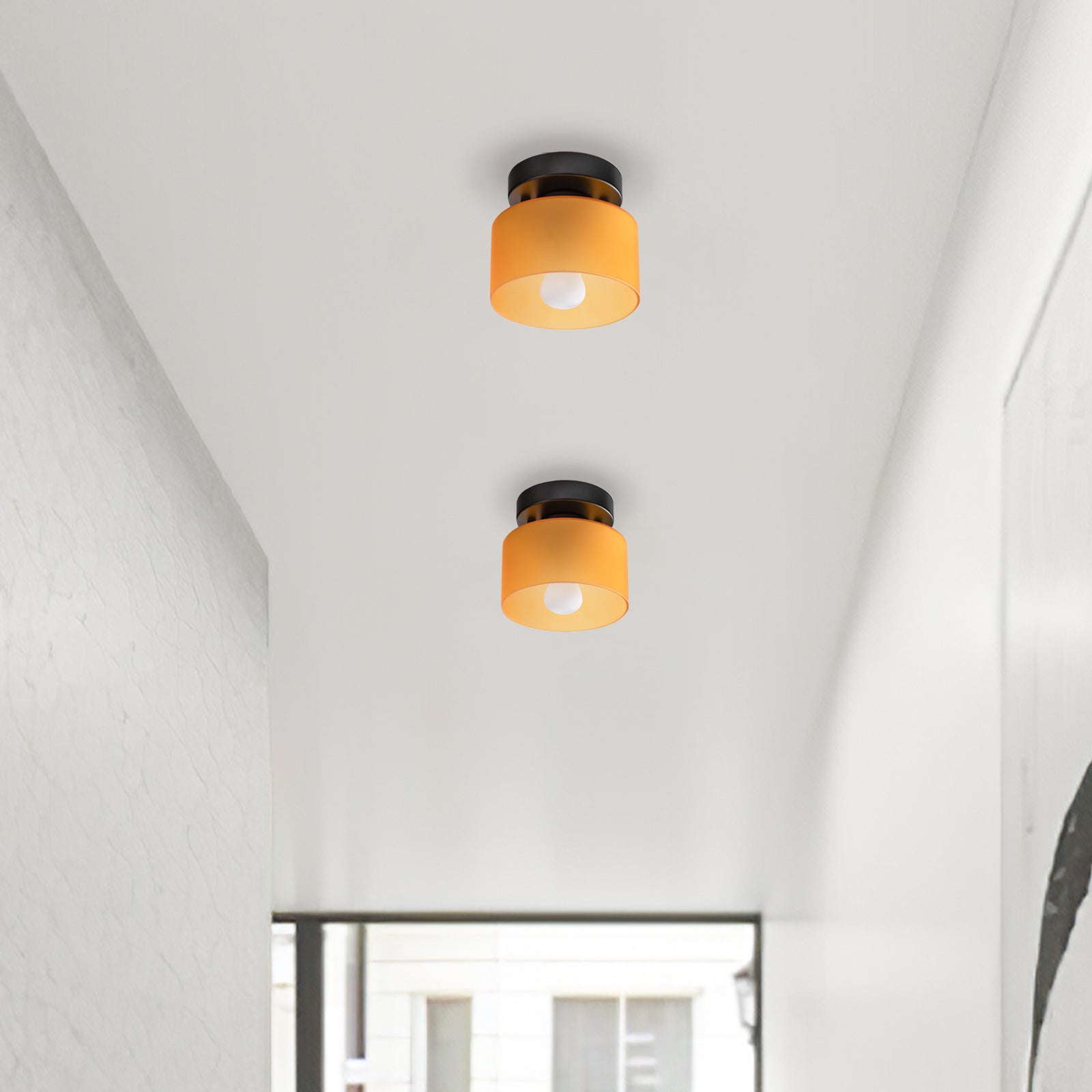 Bauhaus Glas Deckenleuchte - Minimalistische Mini Design Lampe für den Flur