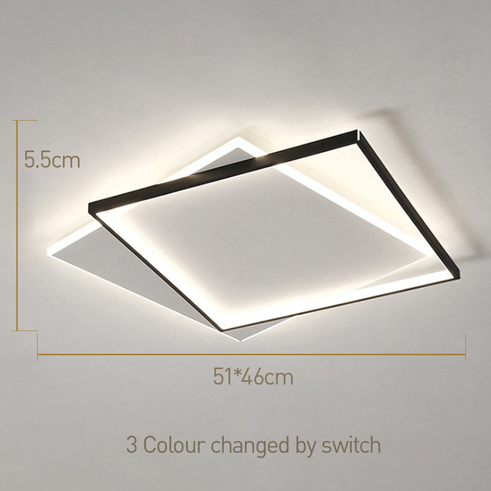 Gold Black Ceiling Light - Contemporary LED Living Room Lighting