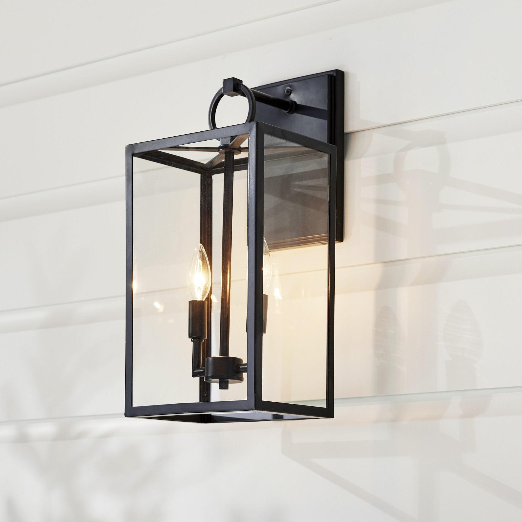 Ferrix Iron Outdoor Wall Lamp - Industrial Rectangular Glass Sconce