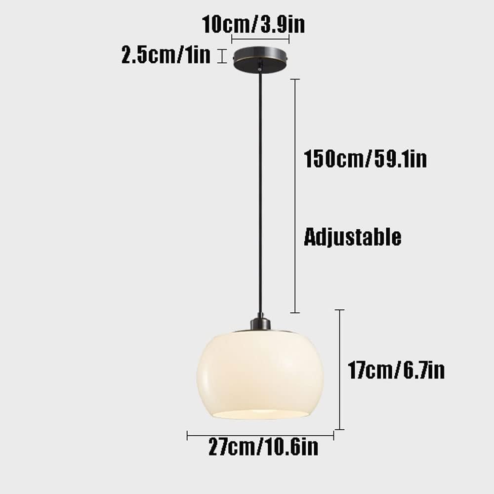 Bauhaus Glass Pendant Lights - Modern White Orb Lamp for Bedroom