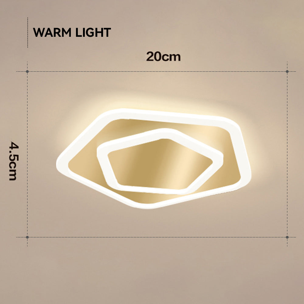Minimalist LED Ceiling Light - Organic Metal Lamp for Modern Bedroom