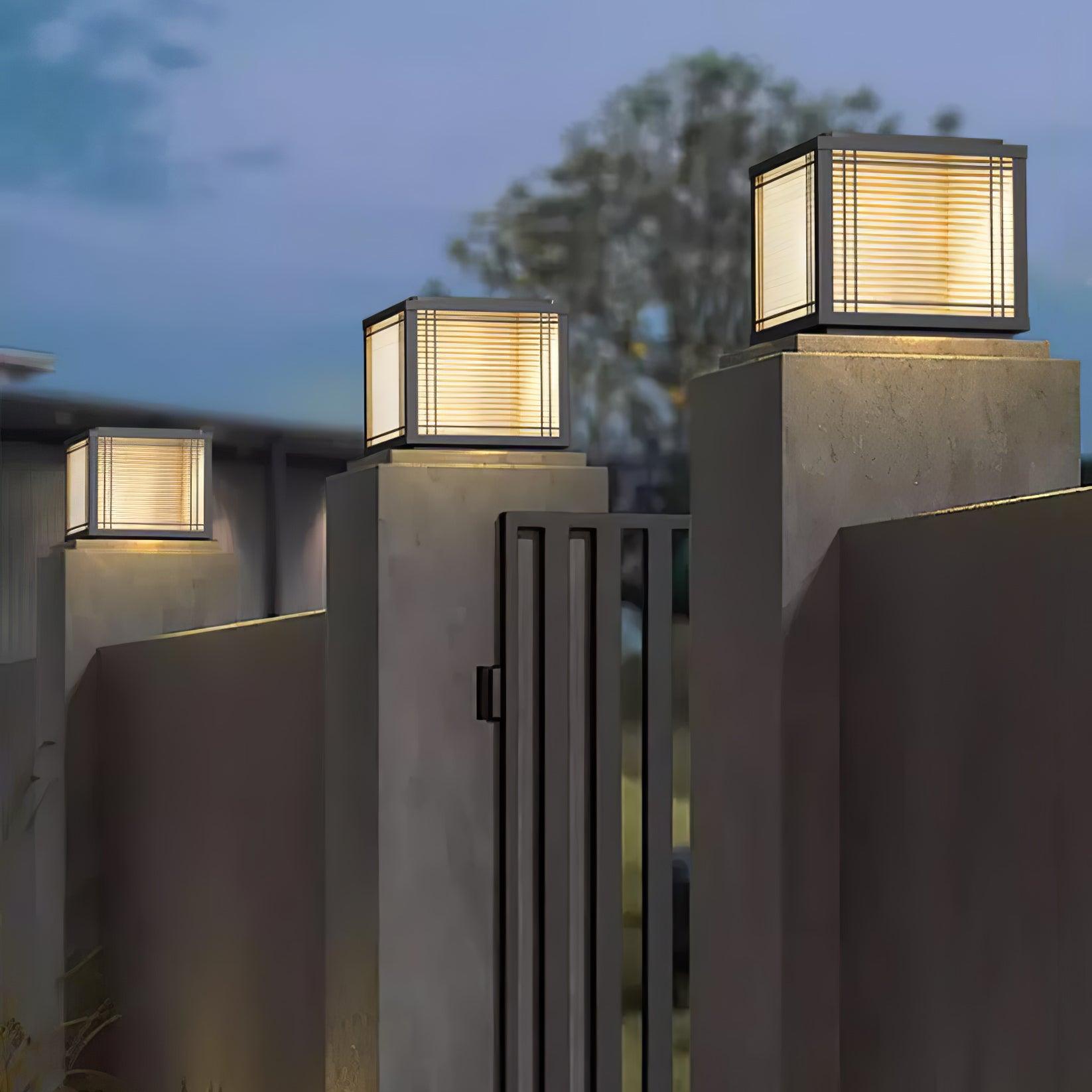 Outdoor Post Light - Solar Stainless Steel Lamp for Deck & Garden Use