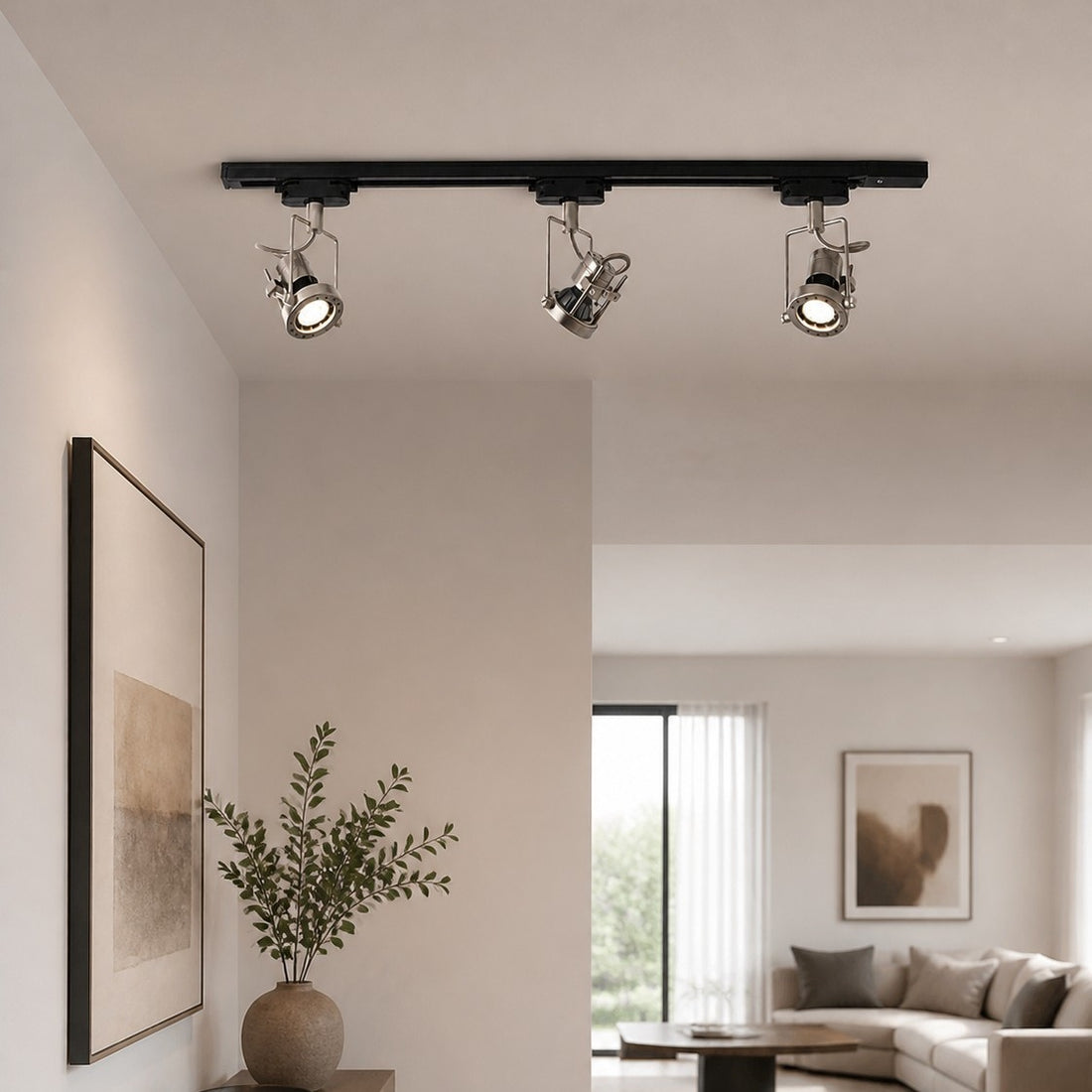 Verstellbarer Bauhaus-Spot aus gebürstetem Nickel