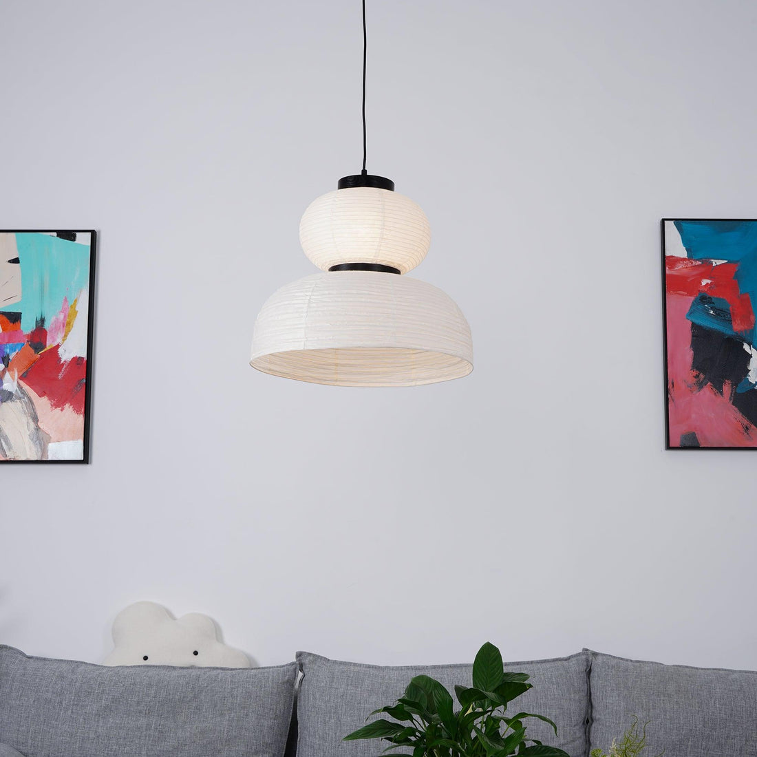 Rounded Layered Paper Plug-In Pendant