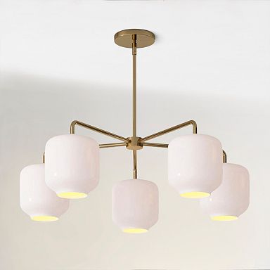 Lumivelle 5-Light Pebble Chandelier - Modern Glass Pendant Lighting