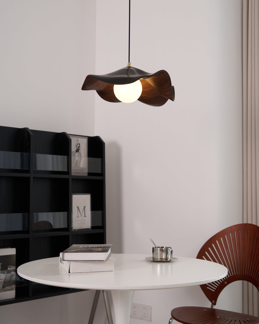 Leaf Vein Glass Plug-In Pendant Lamp