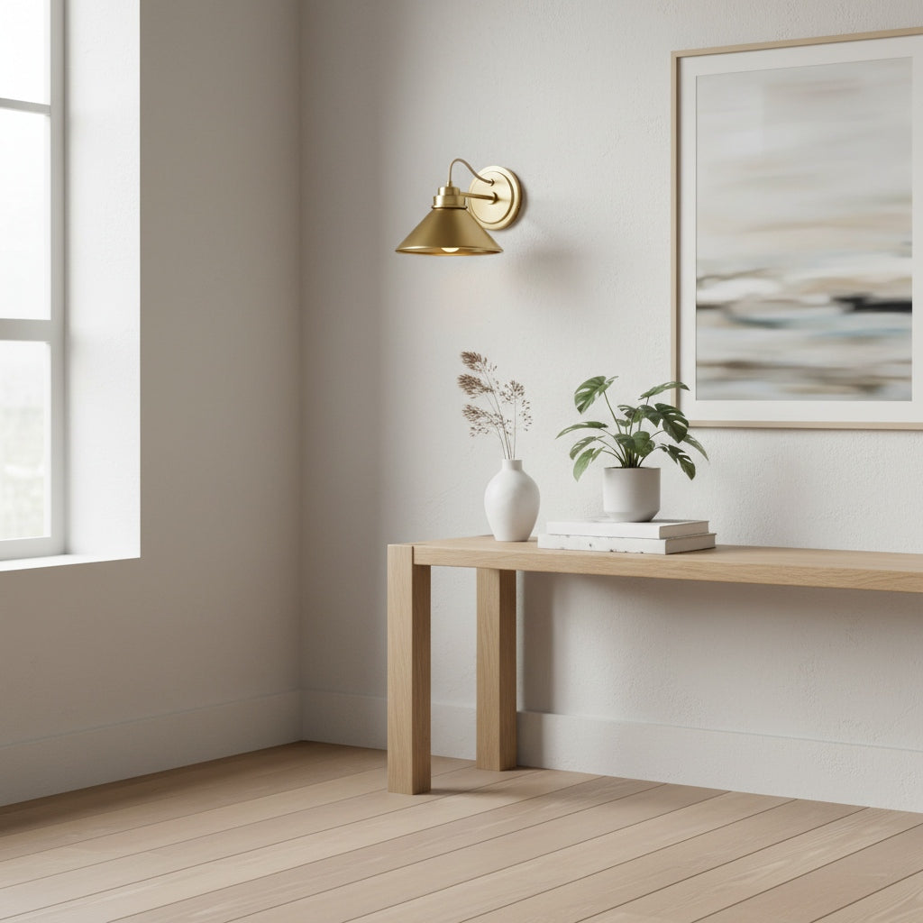 Aurenza Sconce – Farmhouse Wall Light with Metal Accents for Cozy Spaces