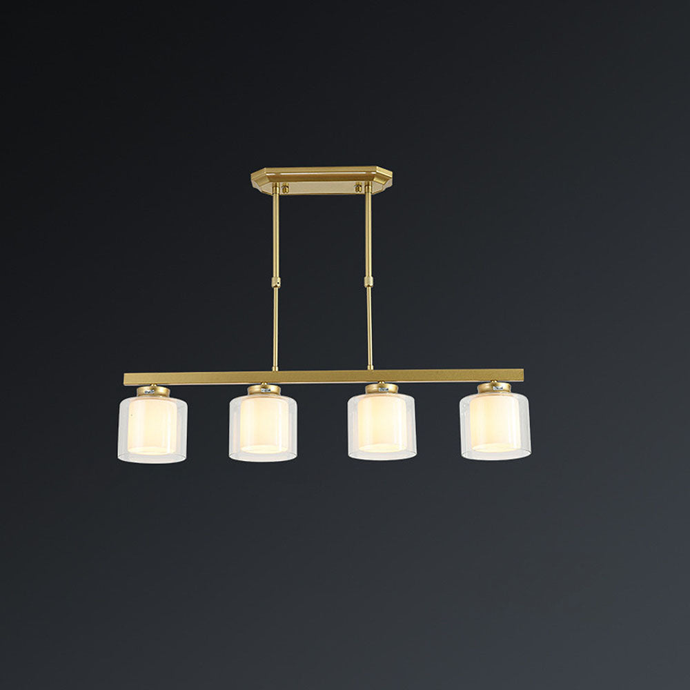 Kitchen Island Pendant Light - Modern Adjustable Height Glass Lighting