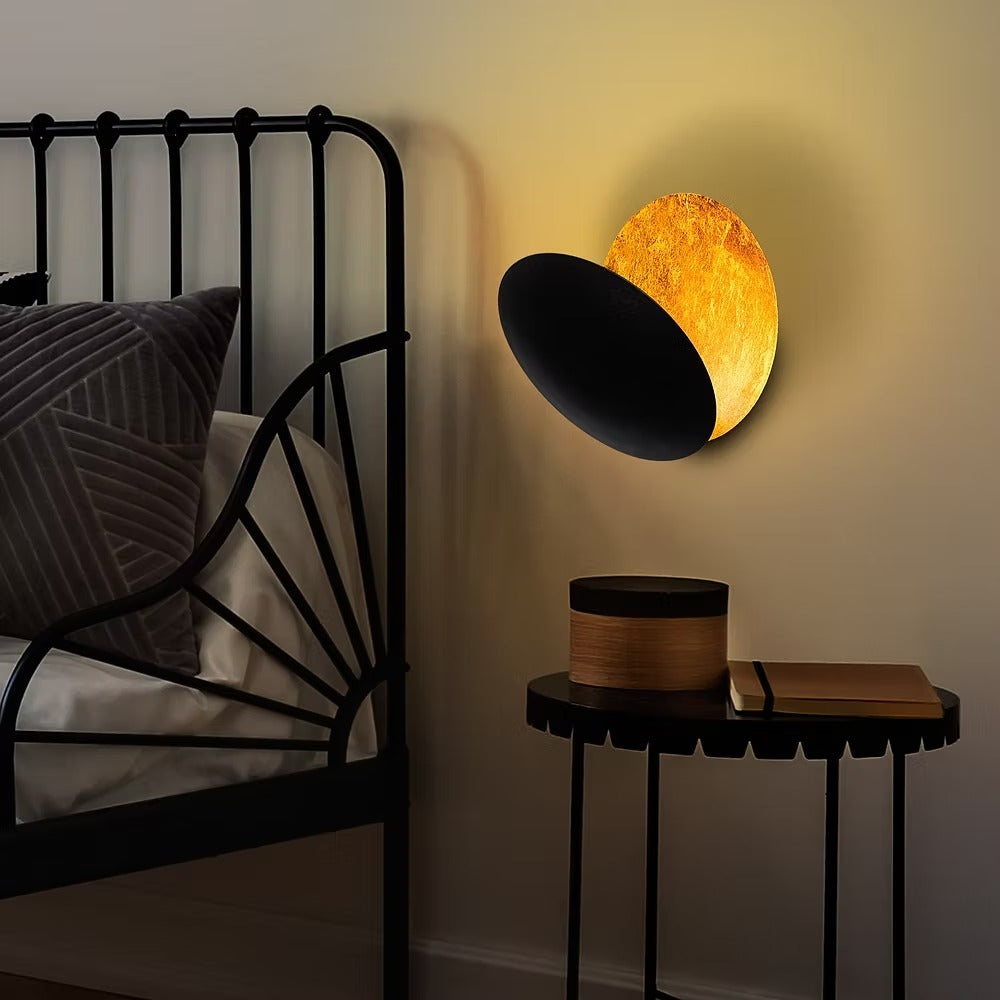 Verstellbare Wandlampe Mit Künstlerischer Eclipse-Scheibe Für Flur Und Schlafzimmer