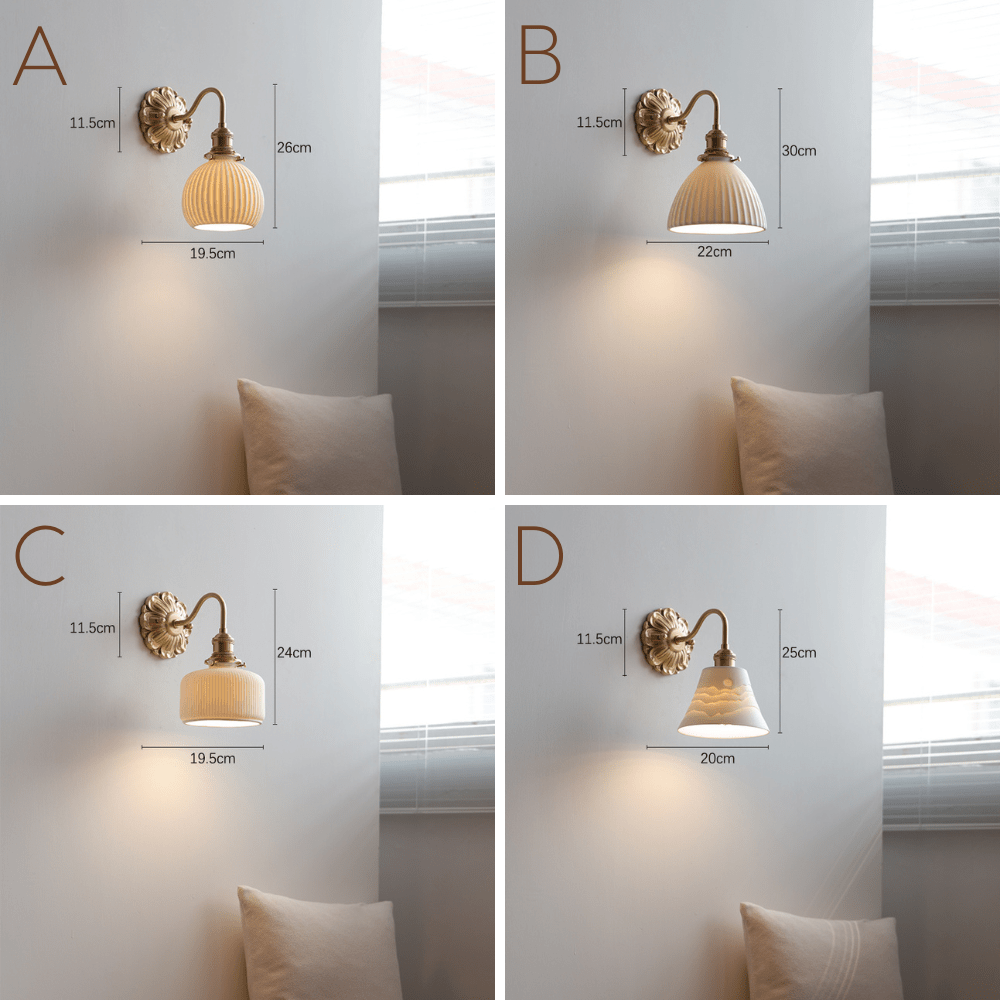 Brass Ceramic Wall Light