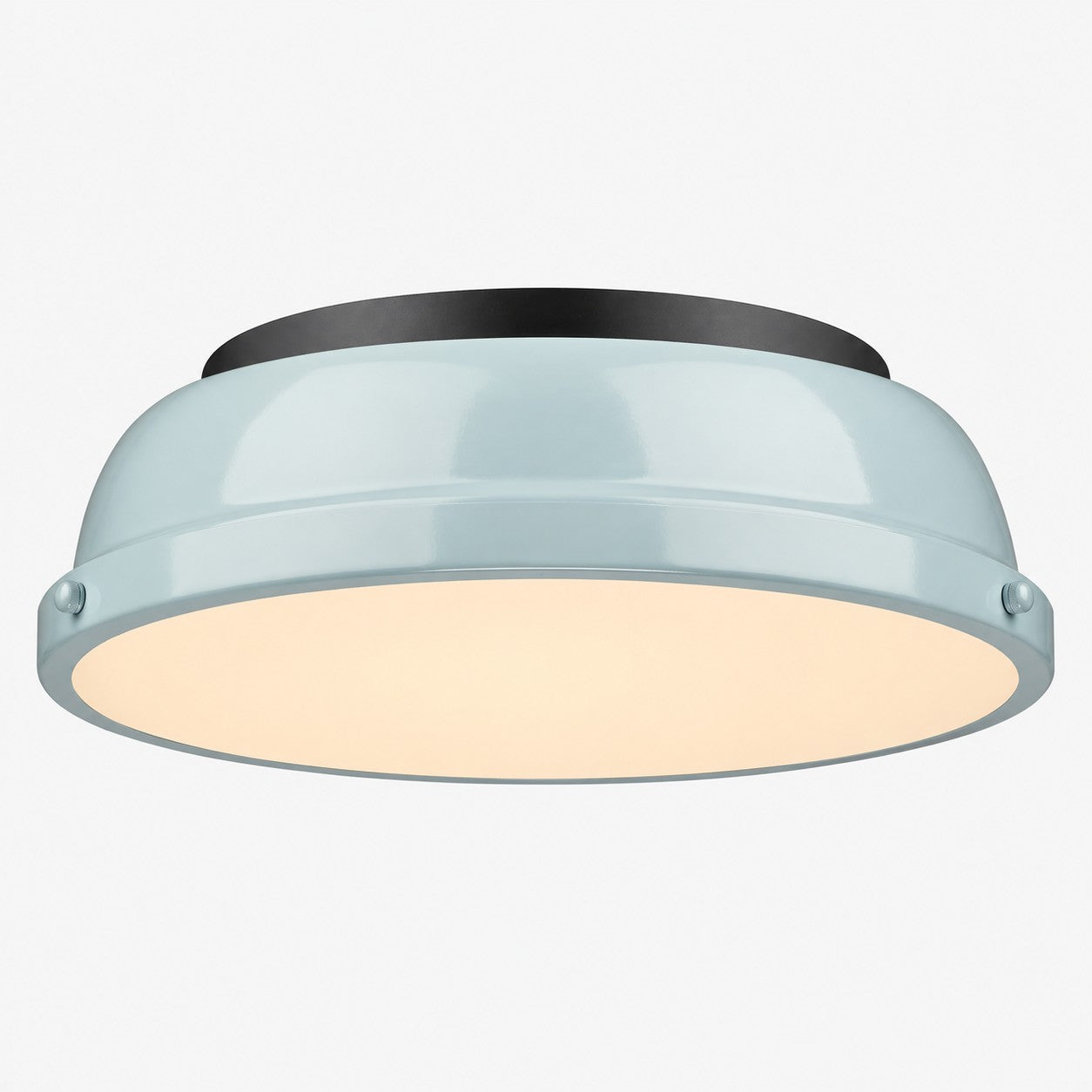Metal Flush Mount Ceiling Fixture with Frosted Diffuser