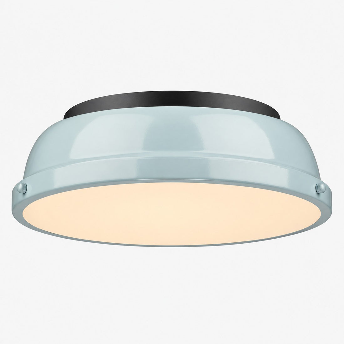Metal Flush Mount Ceiling Fixture with Frosted Diffuser