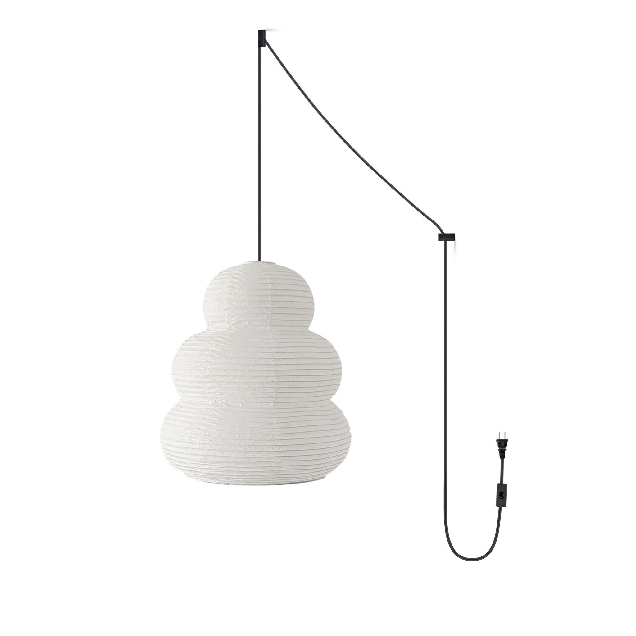 Rice Paper Swag Light - Mulberry Washi Paper Lamp for Bedroom