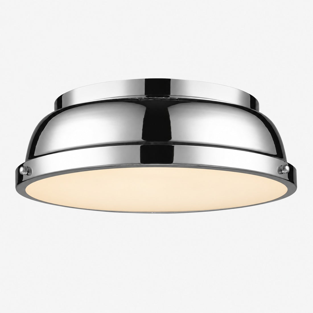 Metal Flush Mount Ceiling Fixture with Frosted Diffuser
