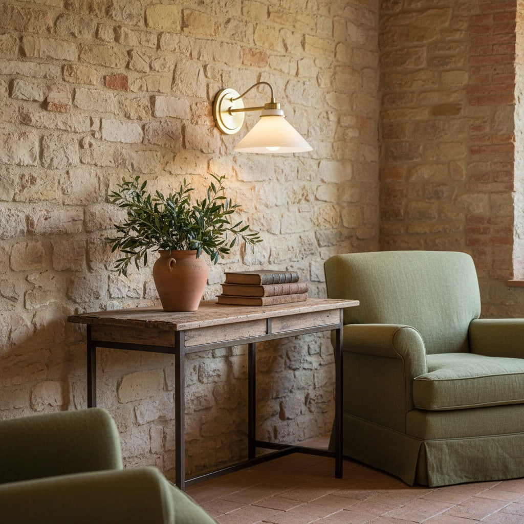 Aurenza Sconce – Farmhouse Wall Light with Metal Accents for Cozy Spaces