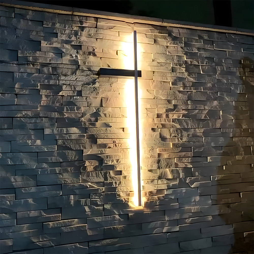IP54 Outdoor Wall Light - Modern Black LED Strip Lighting