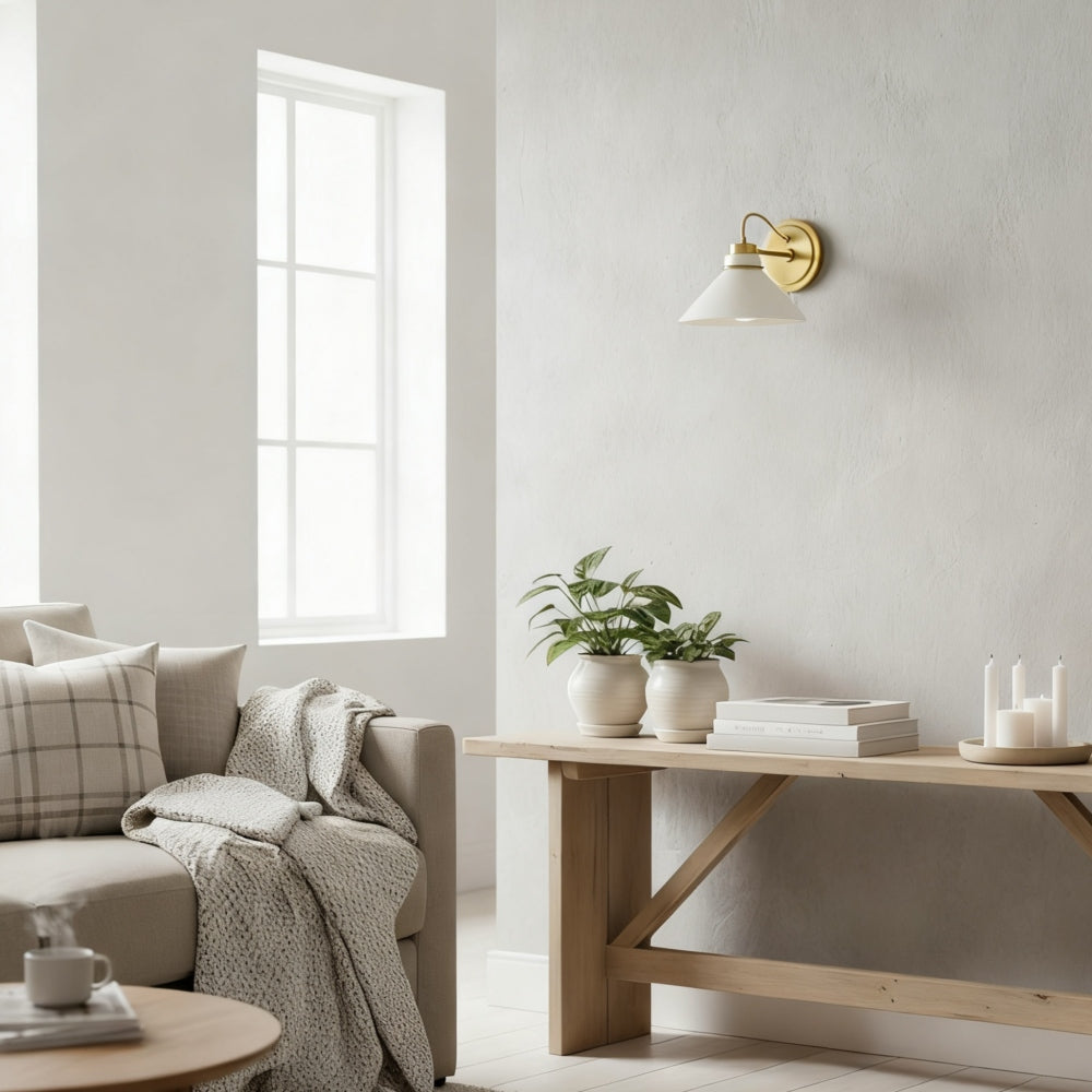 Aurenza Sconce – Farmhouse Wall Light with Metal Accents for Cozy Spaces