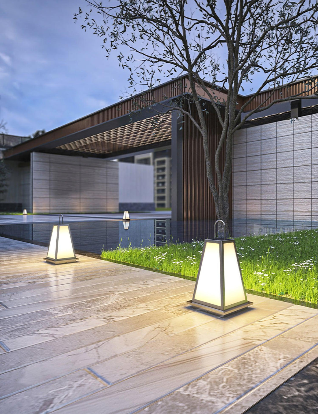 Tragbare Außenlampe – Gartenfertig – Dezente Anmut
