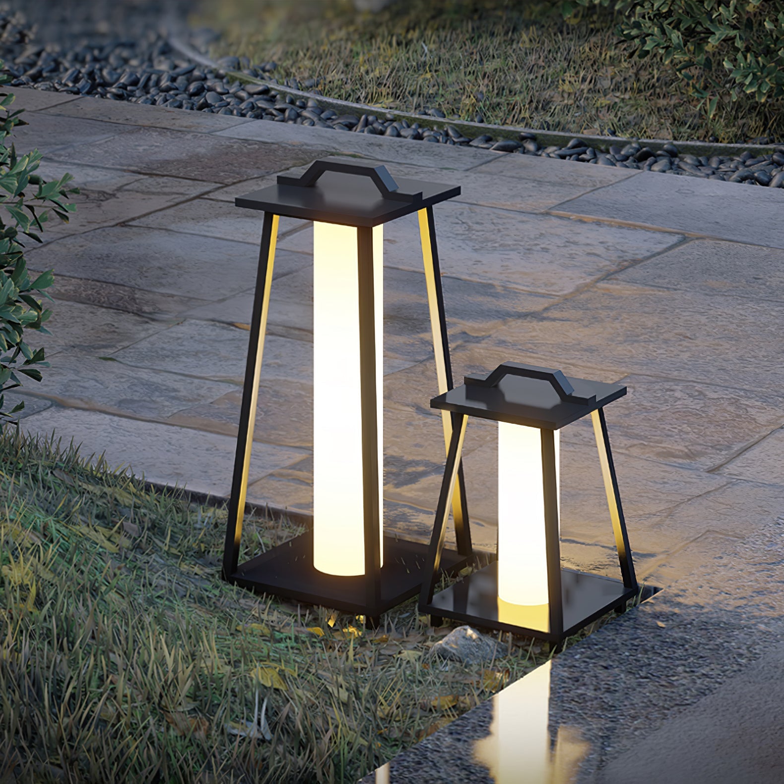 Acrylic Shade Light - Stainless Steel Portable Outdoor Lamp for Garden