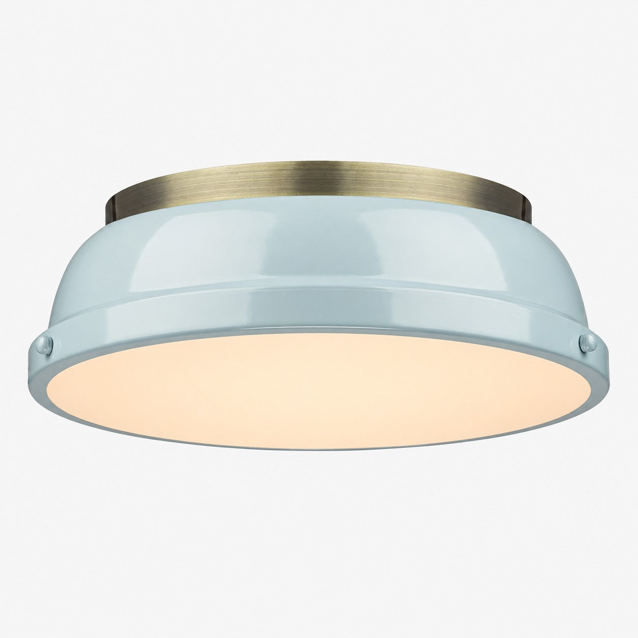 Metal Flush Mount Ceiling Fixture with Frosted Diffuser