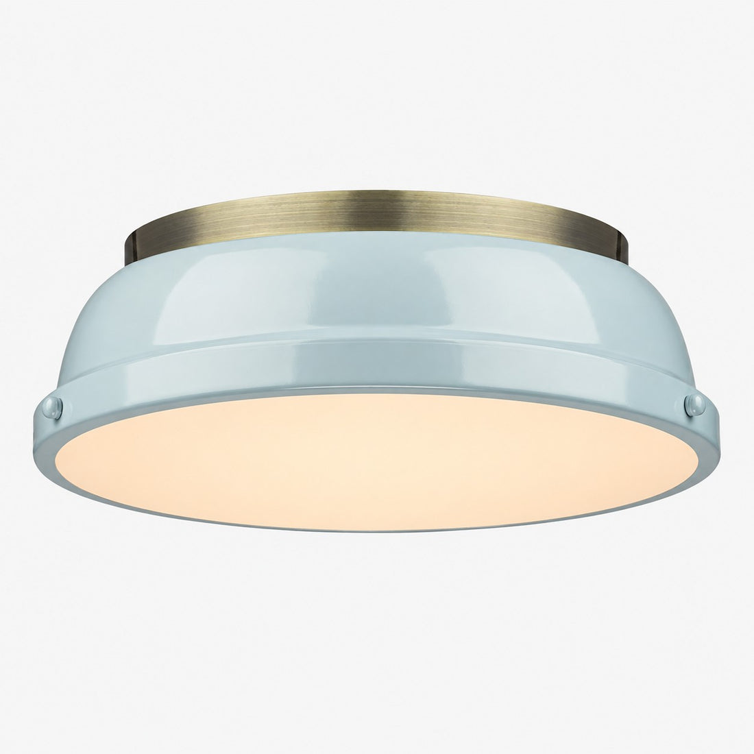 Metal Flush Mount Ceiling Fixture with Frosted Diffuser