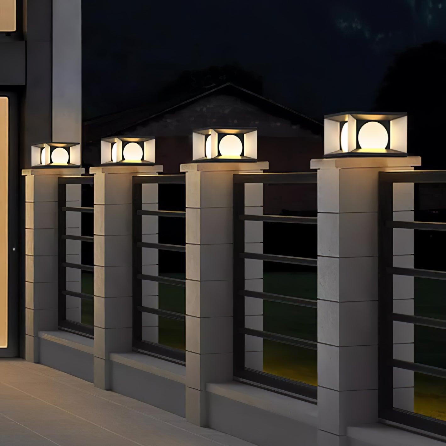 Eclipse Cube Outdoor Post Light - Weatherproof Garden & Pathway Lighting