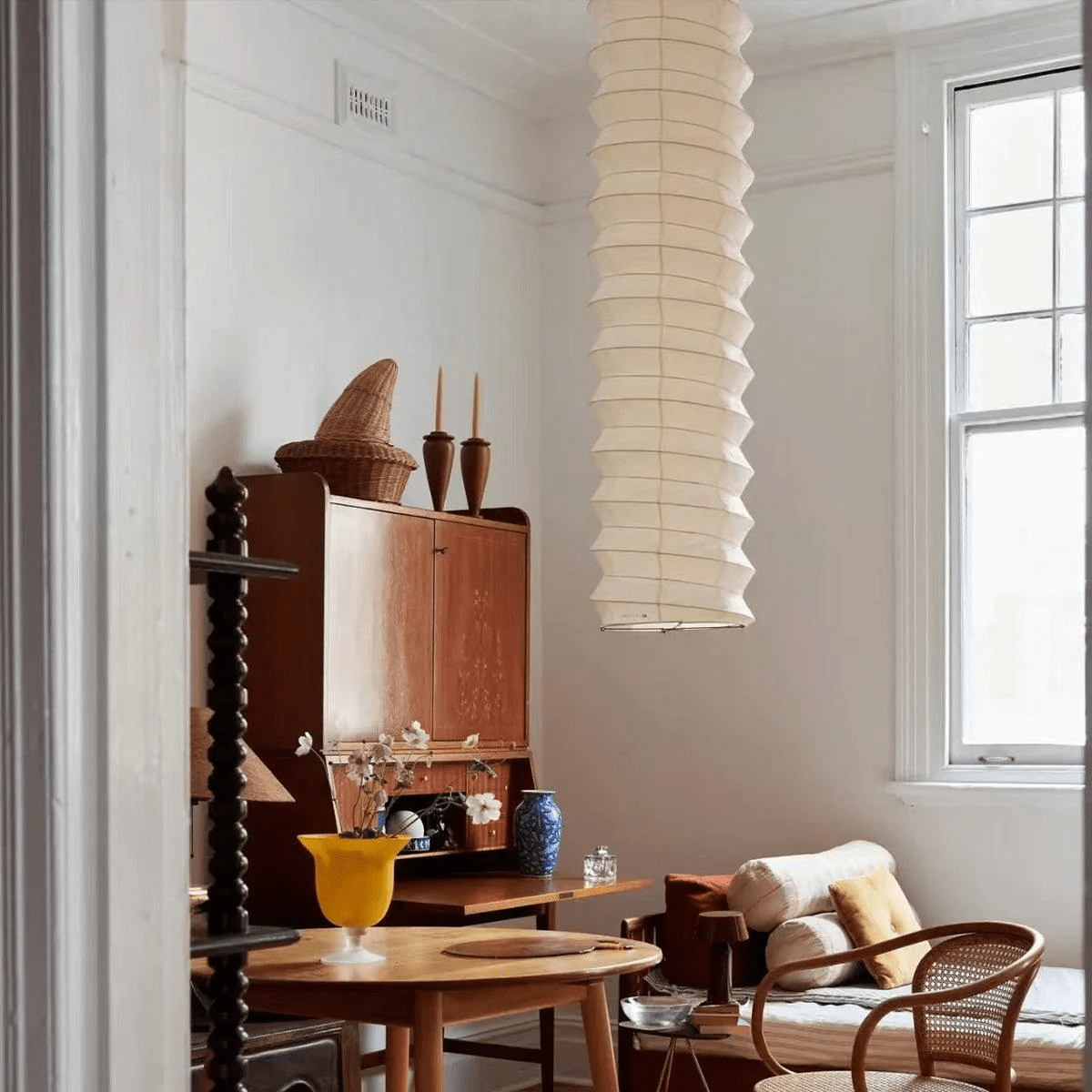 Washi Paper Pendant Lamp - Round Soft Glow for Minimalist Interiors