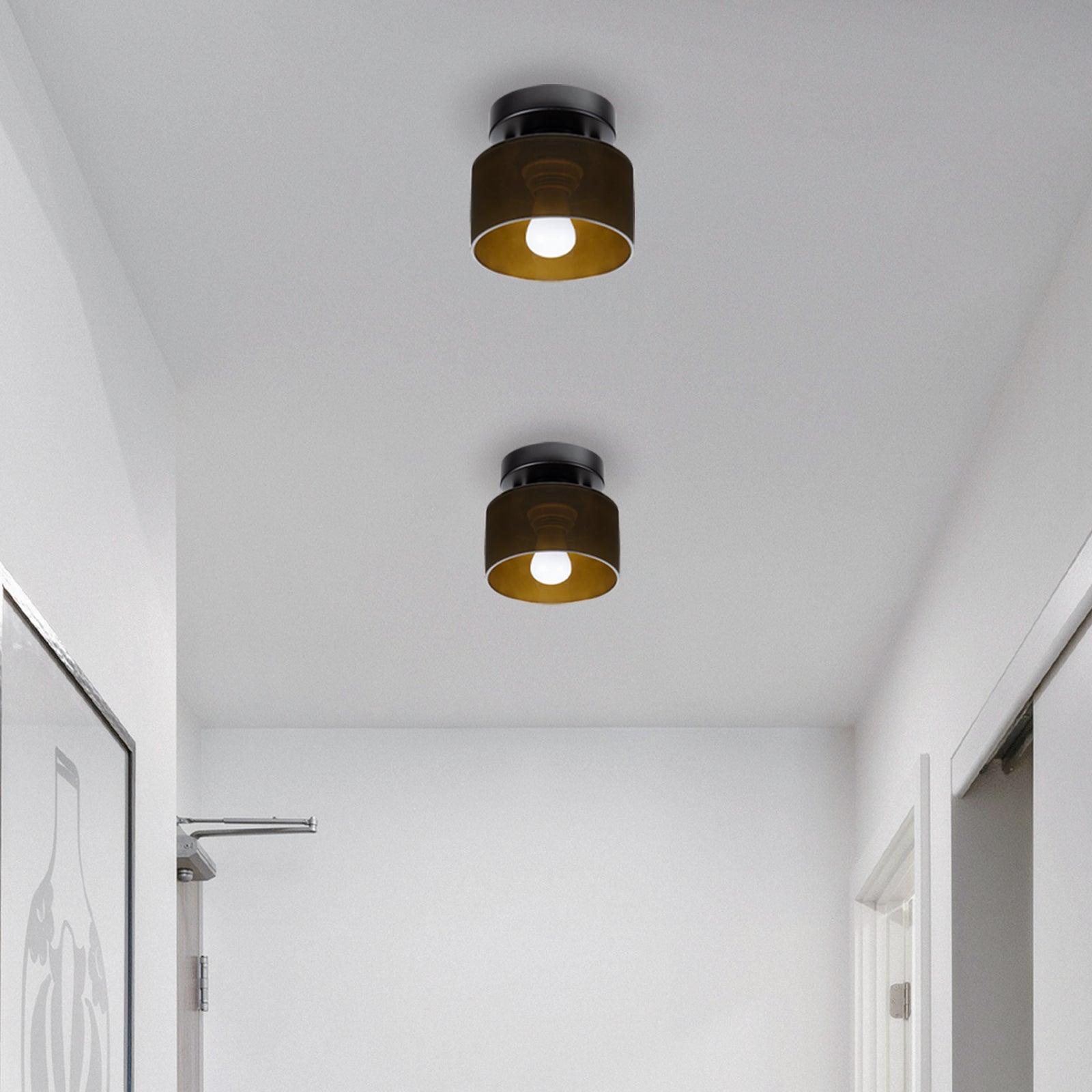 Bauhaus Glas Deckenleuchte - Minimalistische Mini Design Lampe für den Flur