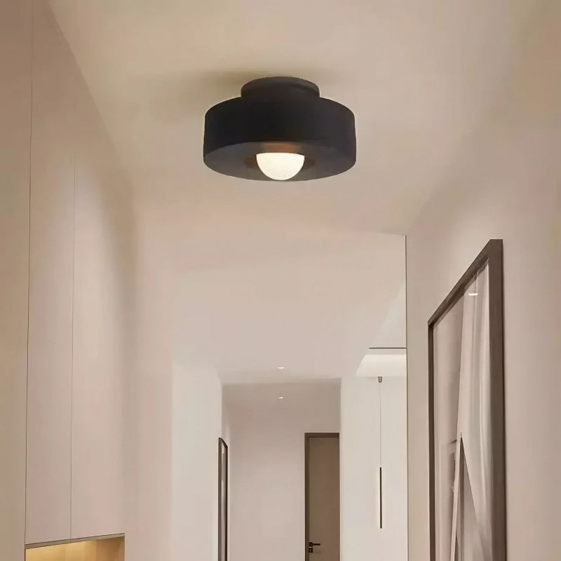 Runde Deckenleuchte Morandi aus Kunstharz zur bündigen Montage