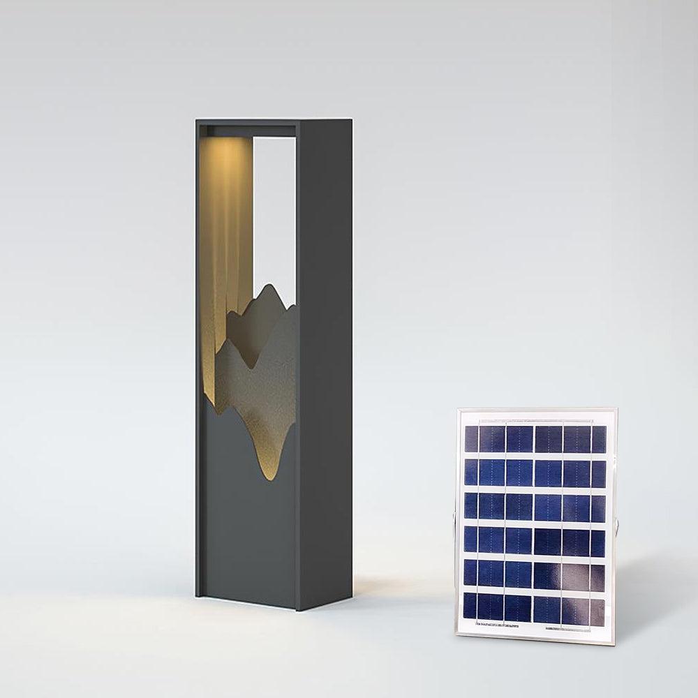 Modern Solar Outdoor Light - Square Lamp Stainless Steel for Garden